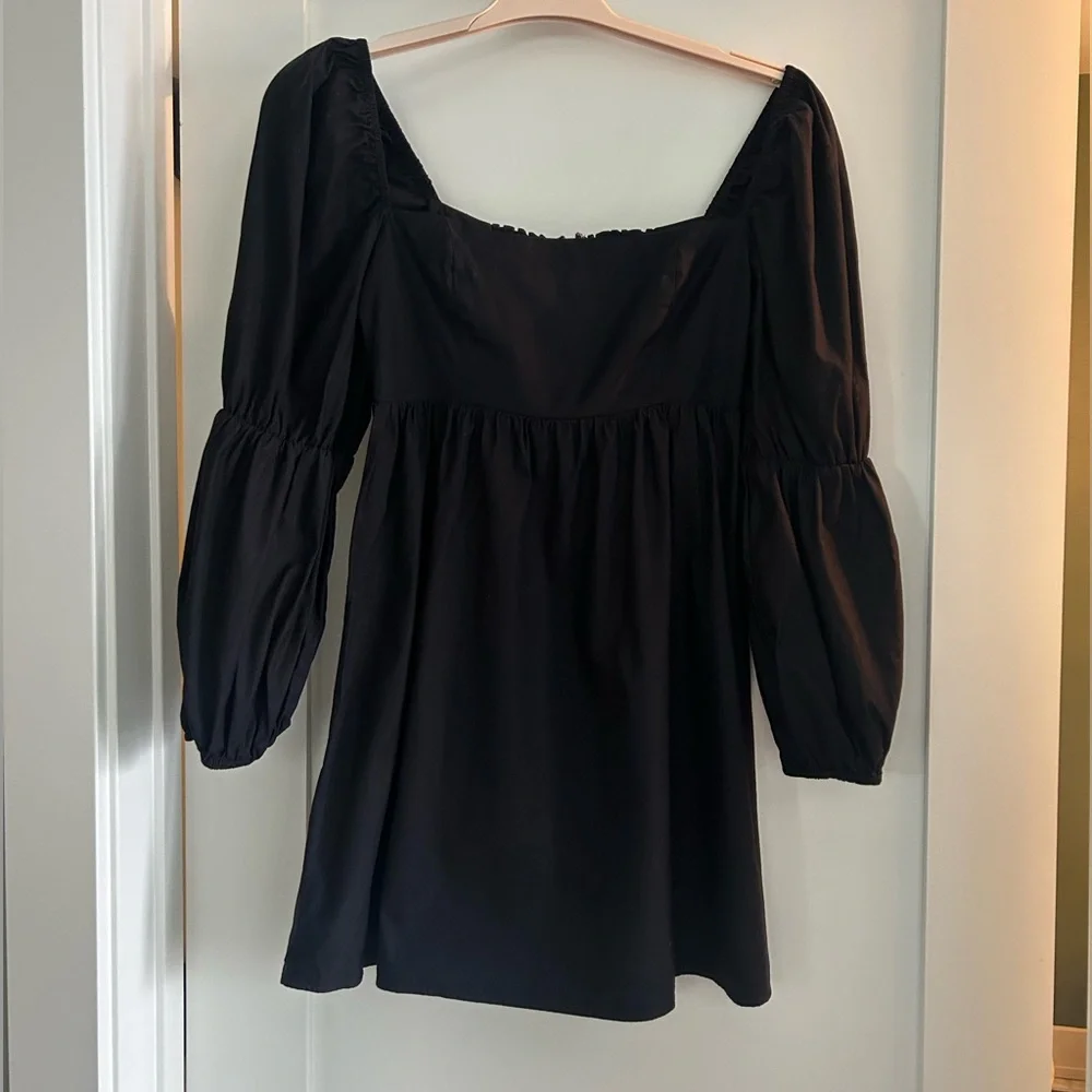 Reformation Michaela dress black long sleeve size 4 mini dress - Picture 6 of 8
